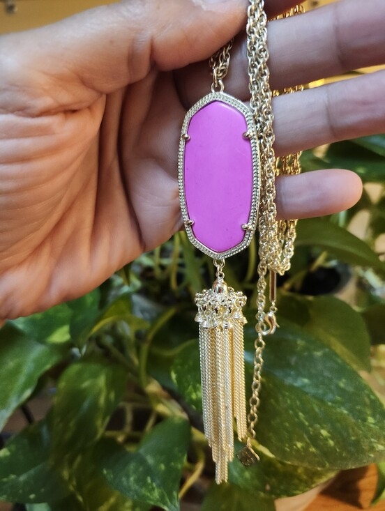 Kendra Scott Jewelry - Kendra Scott Gold Tassel Necklace with Pink Pendant